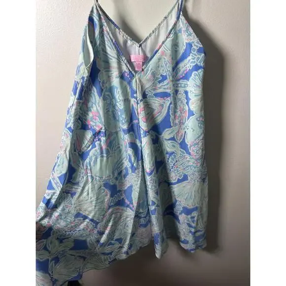 Lilly Pulitzer Blue Floral Slip Dress XS - Picture 2 of 4